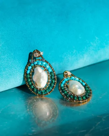Earrings baroque green - Ziio Jewels