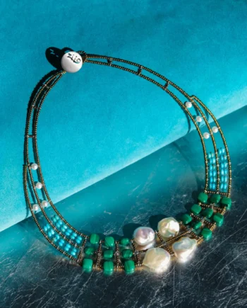Necklace baroque green - Ziio Jewels
