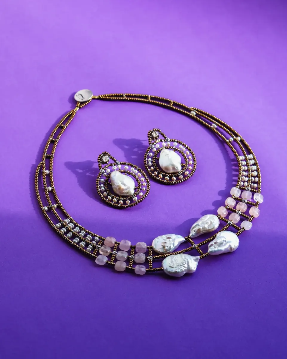 BAROQUE Morganite jewellery set by Ziio