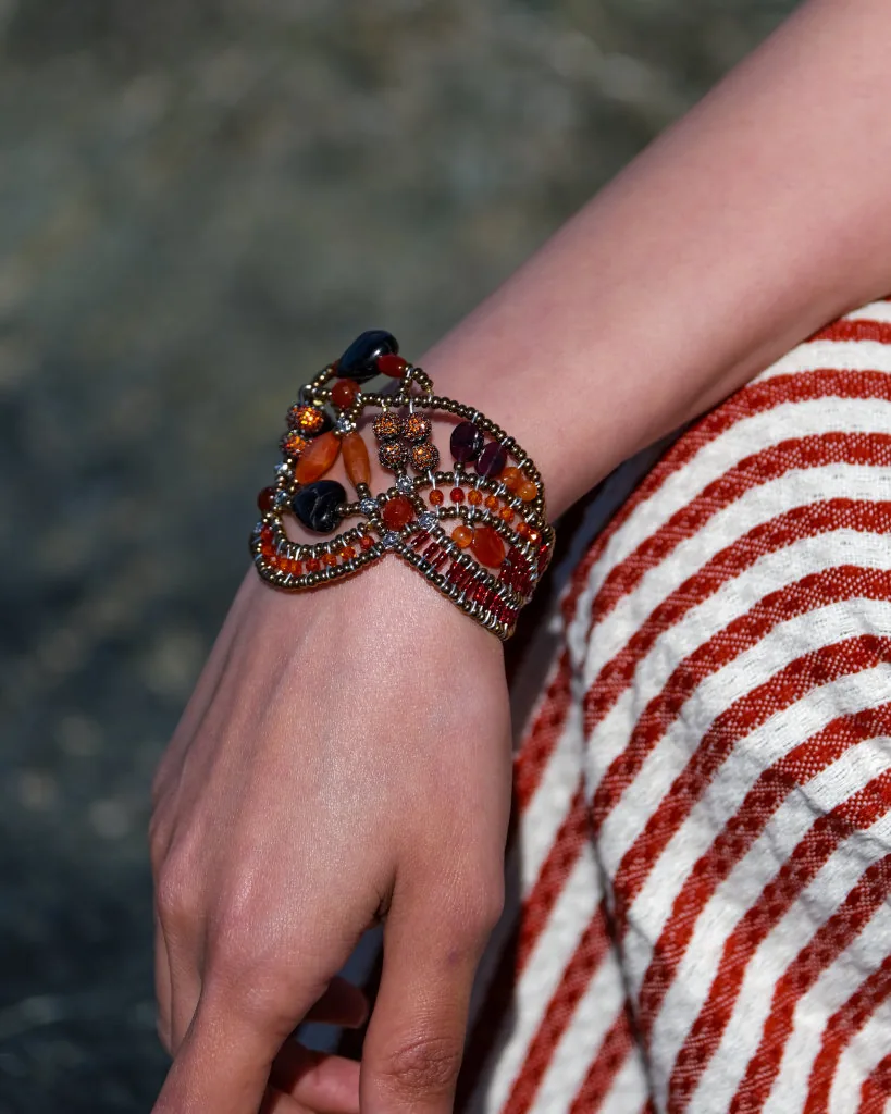 Bracelet Maeve Orange on arm - Ziio Jewels