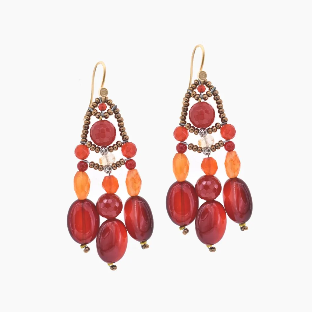 Earrings DANCE Cornaline - Ziio Jewels