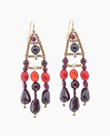 Earrings DANCE Garnet - Ziio Jewels