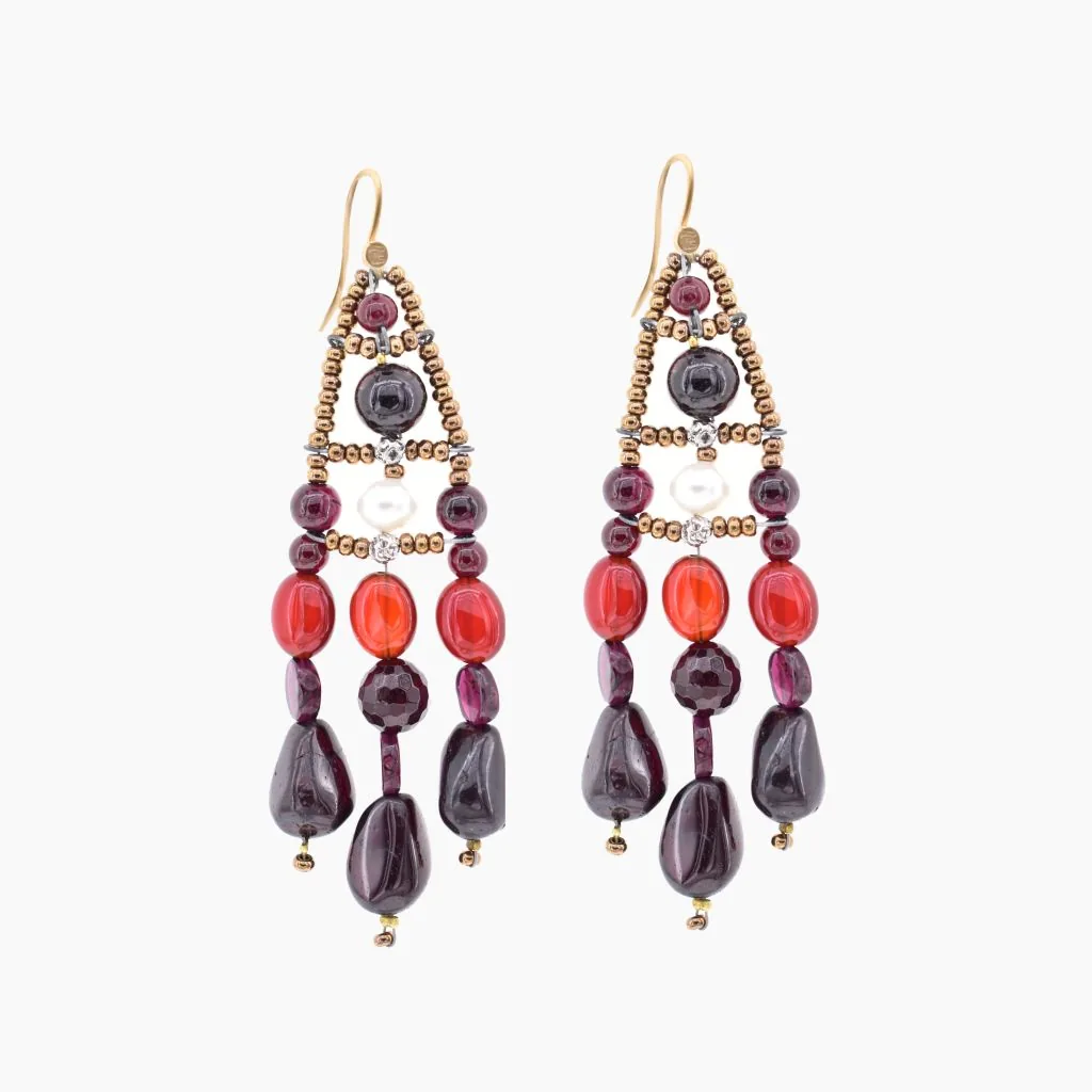 Earrings DANCE Garnet - Ziio Jewels