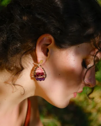 Earrings JARDIN Garnet. - Ind - Ziio Jewels
