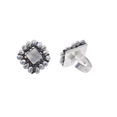 Ring PENELOPE Square Grey- ZIIO Jewels